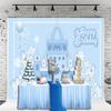 10x10ft Ice Castle Princess Happy Birthday Photography Backdrops Blue Cartoon Theme Baby Show Banner Background for Photo Prop view 4