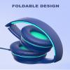 Elecder i45 On-Ear Headphones with Microphone - Foldable Stereo Bass Headphones with No-Tangle 1.5M Cord, 3.5MM Jack, Portable Wired Headphones for School/Kids/Teen/Smartphone/Travel/Tablet Blue/Black view 4