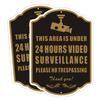 2 Pack No Trespassing Sign 24 Hour Video Surveillance Warning Sign, Aluminum Security Rust Free Aluminum Metal Sign Easy Mounting for Privite and Public Places, 10 x 14 Inches view 1