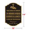 2 Pack No Trespassing Sign 24 Hour Video Surveillance Warning Sign, Aluminum Security Rust Free Aluminum Metal Sign Easy Mounting for Privite and Public Places, 10 x 14 Inches view 4