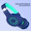 Elecder i45 On-Ear Headphones with Microphone - Foldable Stereo Bass Headphones with No-Tangle 1.5M Cord, 3.5MM Jack, Portable Wired Headphones for School/Kid/Teen/Smartphone/Travel/Tablet Blue/Purple view 3