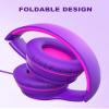 Elecder i45 On-Ear Headphones with Microphone - Foldable Stereo Bass Headphones with No-Tangle 1.5M Cord, 3.5MM Jack, Portable Wired Headphones for School/Kid/Teen/Smartphone/Travel/Tablet Blue/Purple view 4