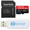 SanDisk Extreme Pro U3 V30 A1 32GB microSDHC Memory Card for DJI Drones Works with Avata and Goggles 2 (SDSQXCG-032G-GN6MA) Class 10 Bundle with 1 Everything But Stromboli MicroSDHC & SD Card Reader view 1