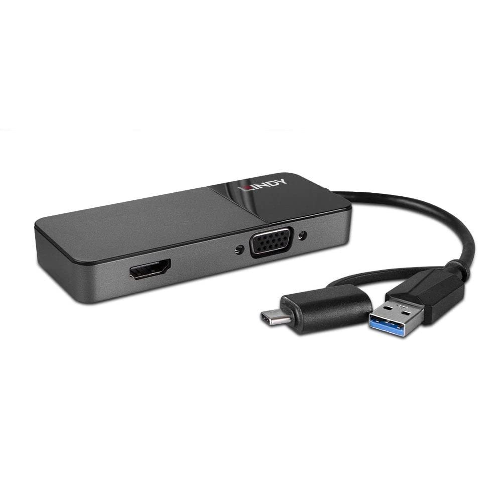 Lindy 43354 USB 3.0 Type A & C to HDMI & VGA Converter
