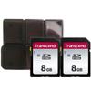 2X Transcend 8GB SDHC Memory Card + Memory Card Holder view 1