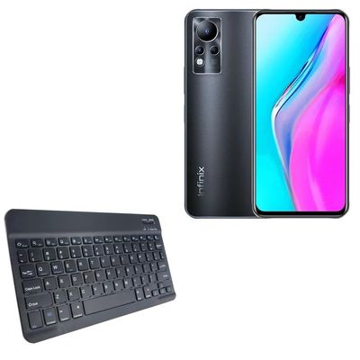 BoxWave Keyboard Compatible with Infinix Note 11 - SlimKeys Bluetooth Keyboard, Portable Thin with Chiclet-Style Keys - Jet Black