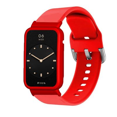 KangPlus Soft Strap for Xiaomi Mi Band 7 Pro,Soft Silicone Replacement Band Sport Strap Wristband Breathable Adjustable Watch Band for Women Men - Red