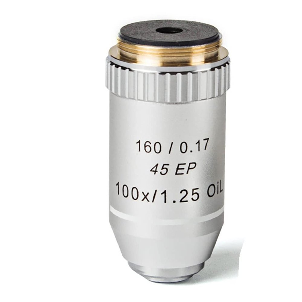 Microscope Kit Semi Plan Achromatic Objective Lens 4X 10X 40X 100X 160/0.17 for Biological Microscope Microscope Lens Adapters (Color : 100X)