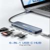 USB C Hub Multiport Adapter - Dockteck 6 in 1 USB C Dock with 100W PD, 4K 60Hz HDMI, USB 3.0, SD/TF Card Reader, USBC Hub for MacBook Pro Air Microsoft Surface Pro view 2