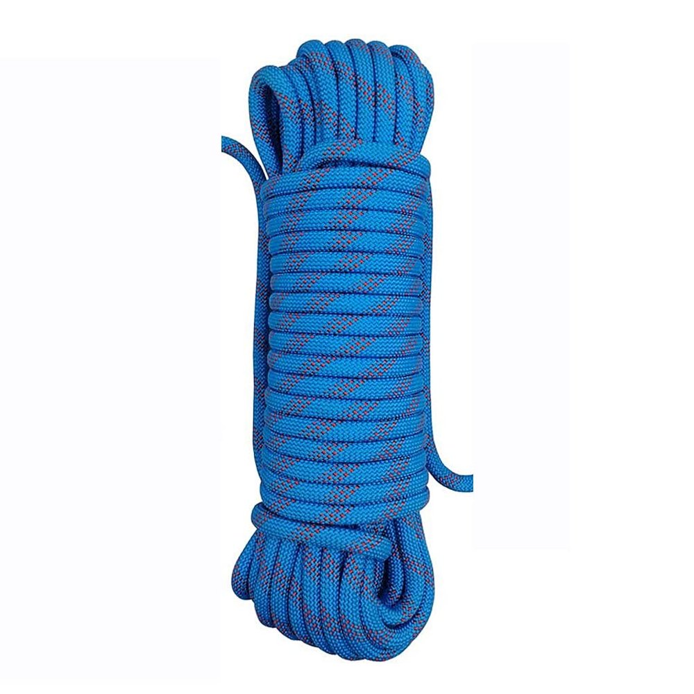Aoneky Outdoor 10mm 32ft Static Utility Rope, Heavy Duty Polyester Rope for Pulling, Rigging, Tree Work & Hunting, Gym Fitness, 2000LB Tensile Strength, Blue