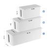 Cable Management Box,Power Cord Organizer 3-Piece Set,Large, Medium and Small Cable Boxes Made of Safe ABS Material for Home and Office Organize Concealed Power Cords and Power Strips (White) view 2