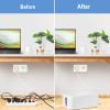 Cable Management Box,Power Cord Organizer 3-Piece Set,Large, Medium and Small Cable Boxes Made of Safe ABS Material for Home and Office Organize Concealed Power Cords and Power Strips (White) view 3