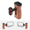 Andoer Camera Cage Left/Right Side Handle Wooden Handle with 1/4 Screw Hole Cold Shoe Mount for Camera Cage, Black view 2