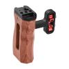 Andoer Camera Cage Left/Right Side Handle Wooden Handle with 1/4 Screw Hole Cold Shoe Mount for Camera Cage, Black view 3