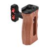 Andoer Camera Cage Left/Right Side Handle Wooden Handle with 1/4 Screw Hole Cold Shoe Mount for Camera Cage, Black view 4