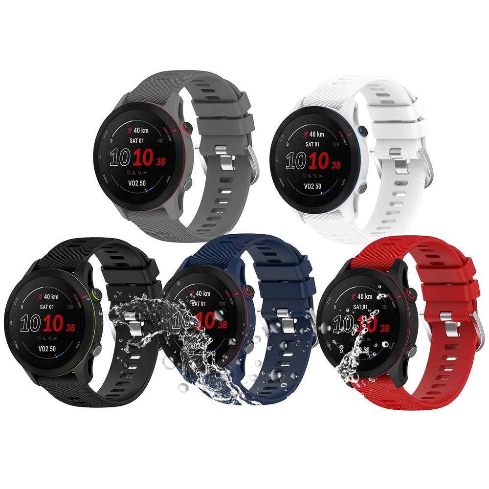 Miimall (5 Pack) Compatible for Garmin Forerunner 255S Music Band, Soft Silicone Replacement Watch Band for Garmin Forerunner 255S/ 255S Music