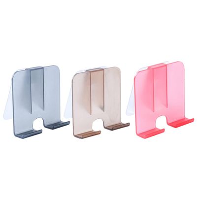 Zerodeko 3pcs Wall-mounted Phone Rack Nail Adhesive Holder for Kitchen Bathroom Mobile Storage Charging Access Tea