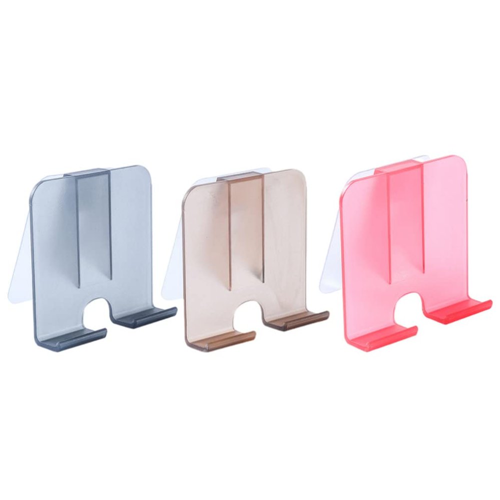 Zerodeko 3pcs Wall-mounted Phone Rack Nail Adhesive Holder for Kitchen Bathroom Mobile Storage Charging Access Tea