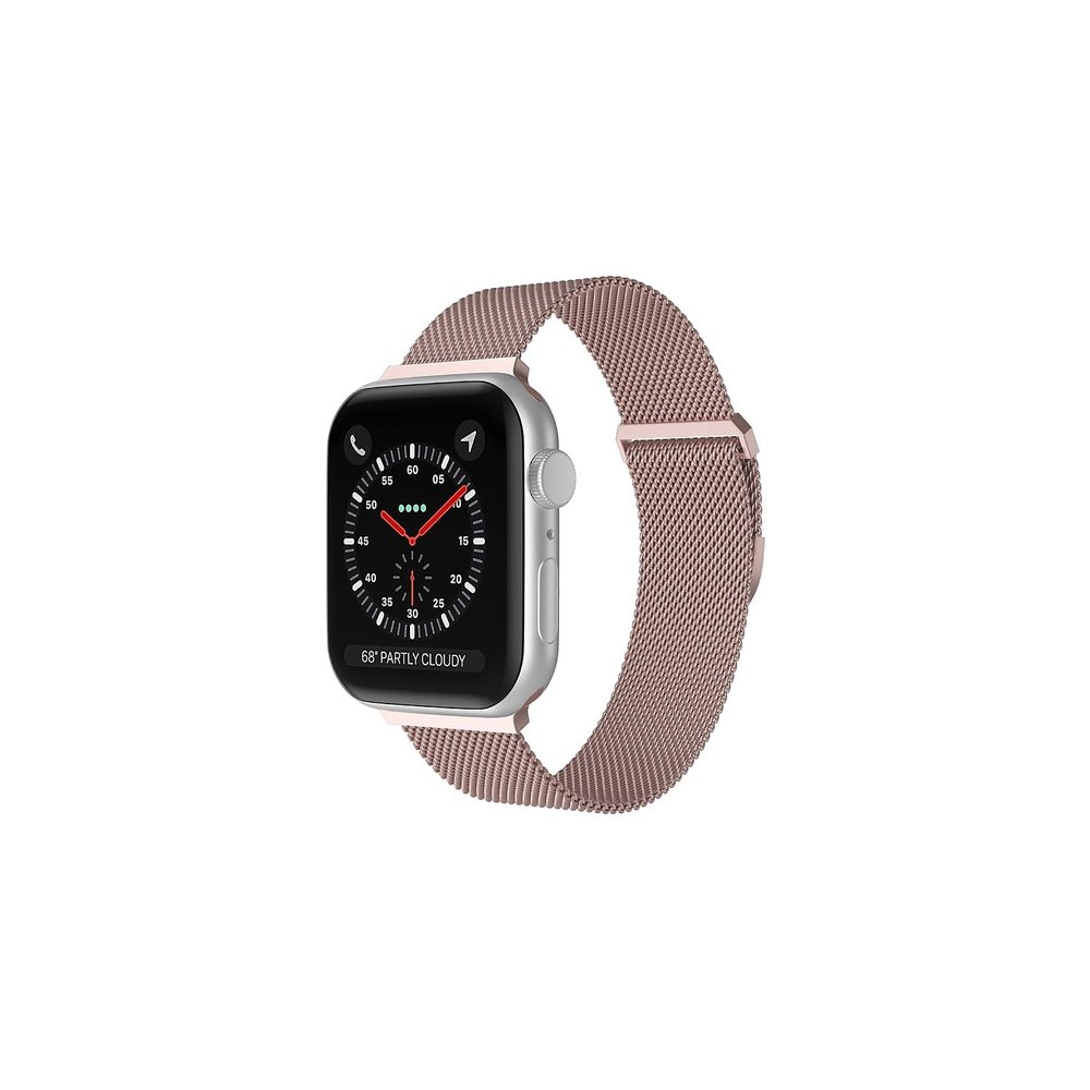 WorryFree Gadgets Metal Mesh Magnetic Wristband for Apple Watch, Rose Pink, 42/44/45/49mm (KY06-RPNK42)