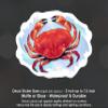 2 Pack Crab Watercolor Ocean Beach Theme Printed Car Decal, Tumbler Decal, Laptop Sticker, Waterproof view 2