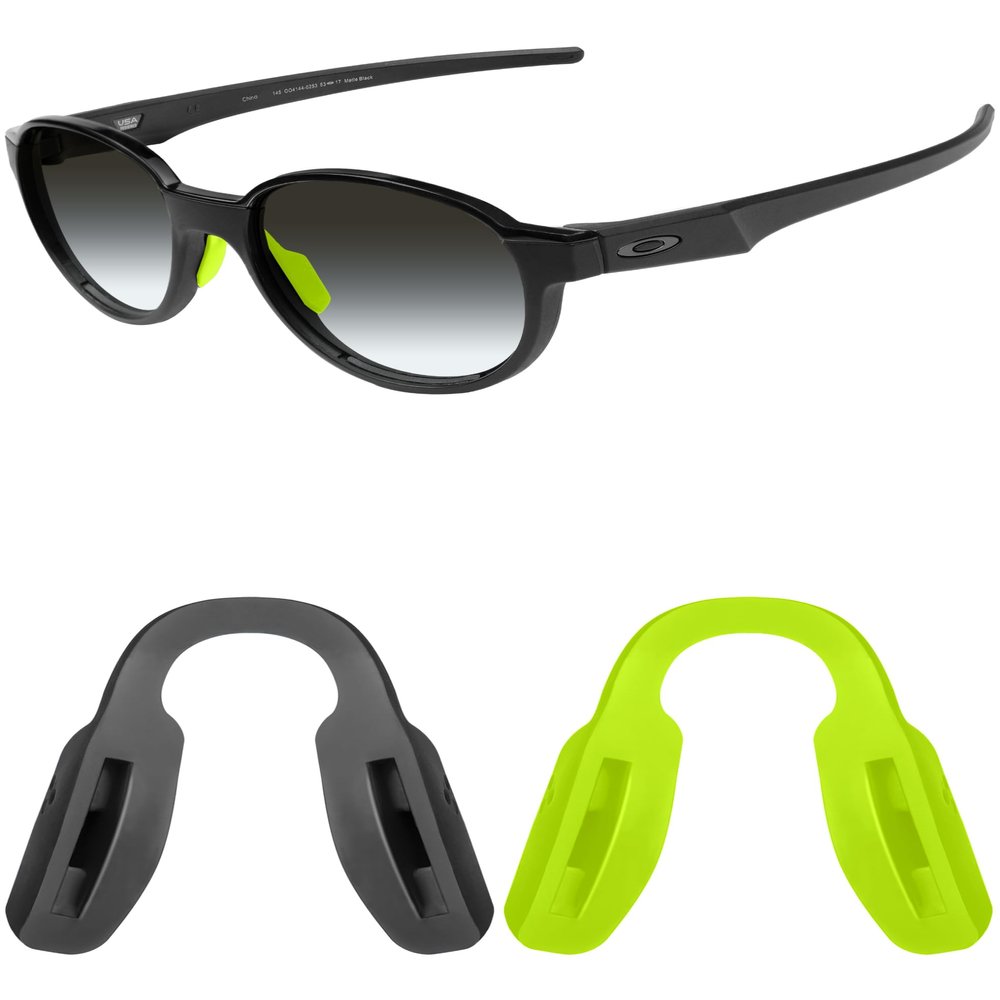 Mryok 2 Pair Replacement Nose Pieces Nose Pads for Oakley Hex Jector OX8032 Eyeglass - Green & Black