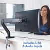 Stellar Mounts Spring LCD Monitor Arm with USB and Multimedia Ports for: LG 27MP400-B 27 Full HD (1920 x 1080) IPS Display with 3-Side Virtually Borderless Design view 2