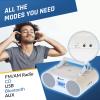 Klim Boombox B4 CD Player Portable Audio System + AM/FM Radio with CD Player, MP3, Bluetooth, AUX, USB + Wired & Wireless, White (Renewed) view 3