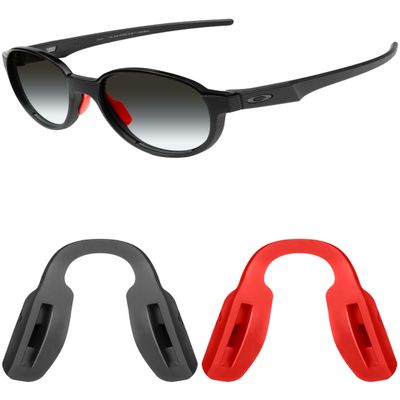 Mryok 2 Pair Replacement Nose Pieces Nose Pads for Oakley Hex Jector OX8032 Eyeglass - Red & Black