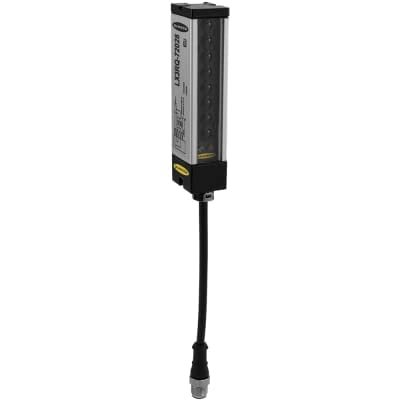 LX3RQ-72028, Part-Sensing Light Curtain, Receiver, R: 2m, Mini Obj: 9.5mm, 10-30Vdc, Out: Bipolar, 6" Cable QDM12, 72028