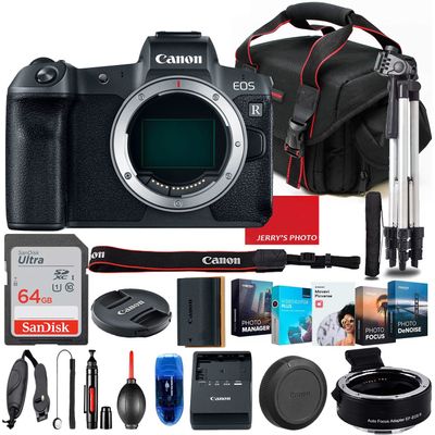 Canon EOS RP Mirrorless Camera Body Only Bundle + Premium Accessory Bundle Including 64GB Memory, Photo/Video Software Package, Shoulder Bag & More (Renewed)