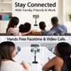 Andoer Desktop Cell Phone Stand Holder Clamp Tablet Stand Adjustable Height Portable Stable Round Base for Watching Online Classes Video Photo Shooting Live Streaming Black view 3