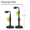 Andoer Desktop Cell Phone Stand Holder Clamp Tablet Stand Adjustable Height Portable Stable Round Base for Watching Online Classes Video Photo Shooting Live Streaming Black view 4