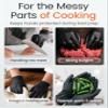 Protectmate 5 Mil Black Nitrile Gloves for Food Prep - Textured Food Prep Gloves - Food Handling Disposable Latex Free for Cooking, Catering, Food Service - Medium (Box of 100) view 3
