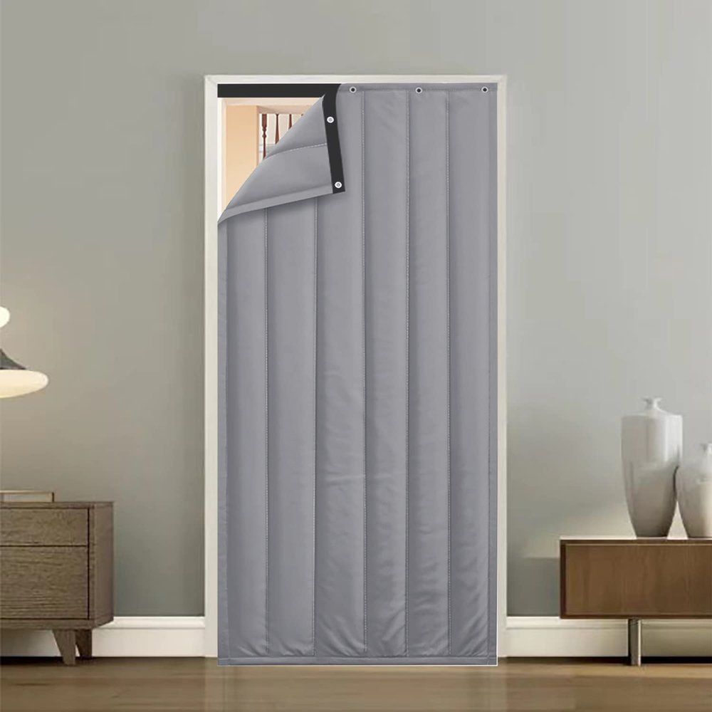 YZJJ Heavy Duty Screen Door, Thermal Insulated Door Curtain Soundproof Privacy Blackout Divider Temporary Door Barrier for Air Conditioner Heater Room Home Kitchen