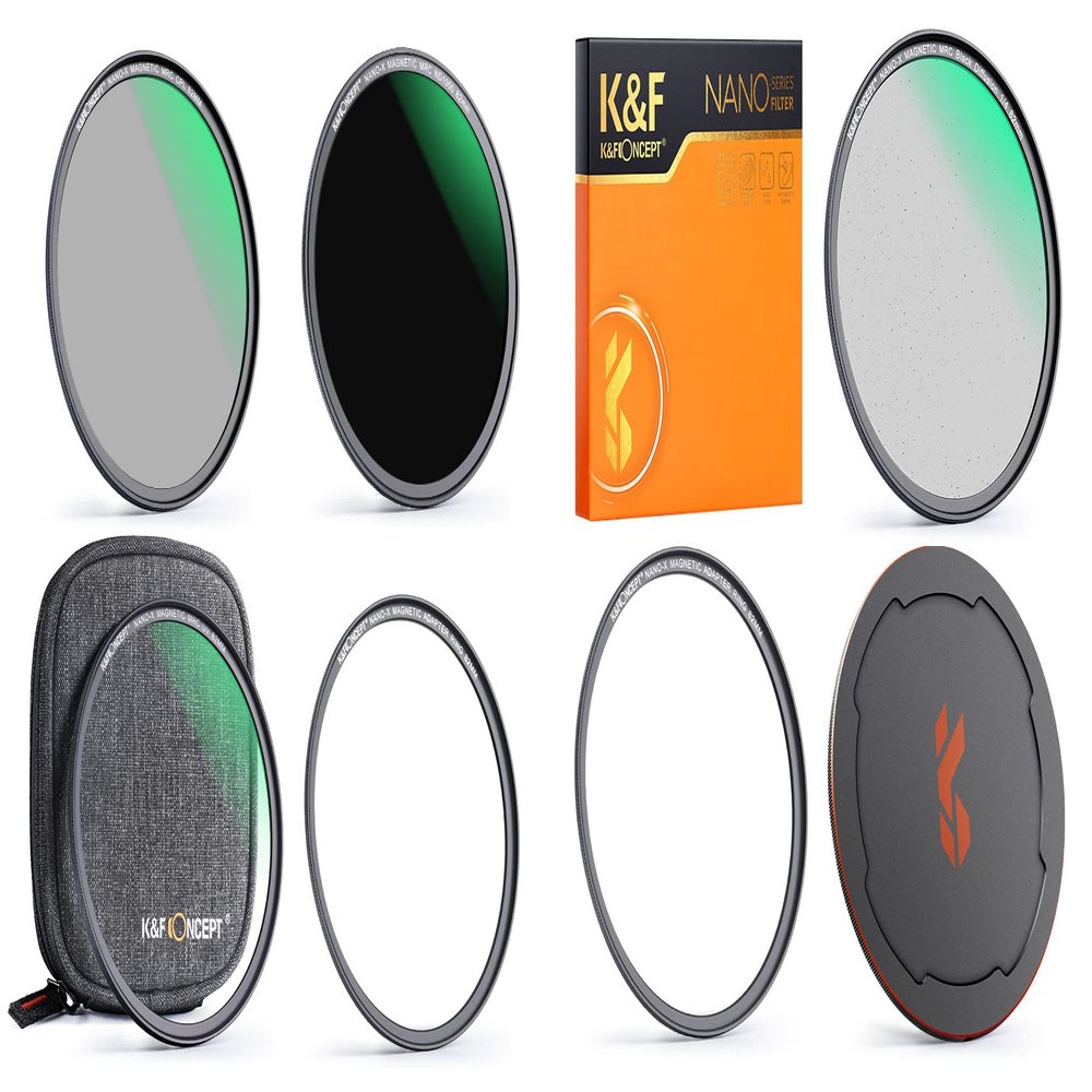 58mm Magnetic UV+CPL+ND1000+Black Diffusion 1/4+Basic Ring Lens Filters Kit (5 Pcs) with 28 Muti-Layer Coatings