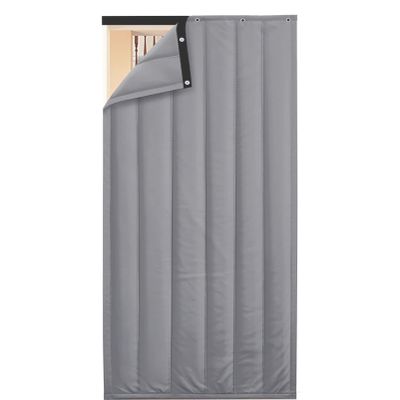 YZJJ Thermal Insulated Screen Door Curtain Cover, Winter Cotton Temporary Door Barrier, Heavy Duty Soundproof Privacy Blackout Divider for Patio, Kitchen, Bedroom, Air Conditioner Room