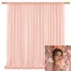 TOAOFY 10x10ft Pink Tulle Backdrop Pink Curtains 2 Panels Blush Pinks Backdrop Curtain Tulle Wedding Birthday Party Cake Table Arch Decor Video Studio Props TAYS057 view 1