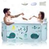 53" Extra Large Portable Foldable Bathtub with Metal Frame for Adult, Family SPA Soaking Tub with Cover for Small Bathroom, Thicken Multiple Layer Bathtub with Lid (53" Ocean with Metal Frame) view 1