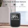 AM FM Walkman Radio:900mAh Rechargeable Portable Transistor Pocket Radio with Best Reception Digital Tuning, LCD Screen,Stereo Earphone Jack, Sleep Timer and Alarm Clock for Jogging,Walking Grey view 4
