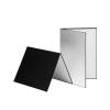 Andoer 3-in-1 Photography Cardboard Paperboard Folding Photography Reflector Diffuser Board (Black + White + Silver) for Still Life Product Food Photo Shooting, A3 Size view 1