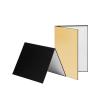 Andoer 3-in-1 Photography Cardboard Paperboard Folding Photography Reflector Diffuser Board (Black + White + Golden) for Still Life Product Food Photo Shooting, A3 Size view 1