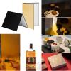 Andoer 3-in-1 Photography Cardboard Paperboard Folding Photography Reflector Diffuser Board (Black + White + Golden) for Still Life Product Food Photo Shooting, A3 Size view 2