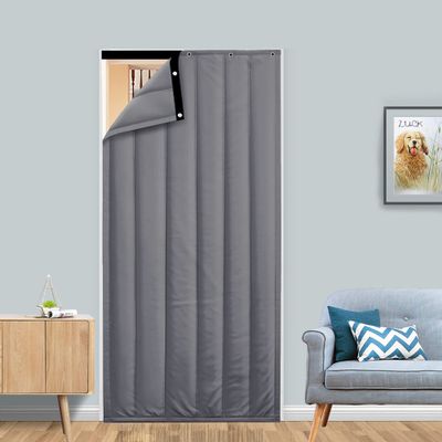 YZJJ Patio Screen Door Curtain, Thermal Insulated Cotton Curtain Cover, Heavy Duty Soundproof Privacy Blackout Divider Temporary Door Barrier for Air Conditioner Heater Room Home Kitchen