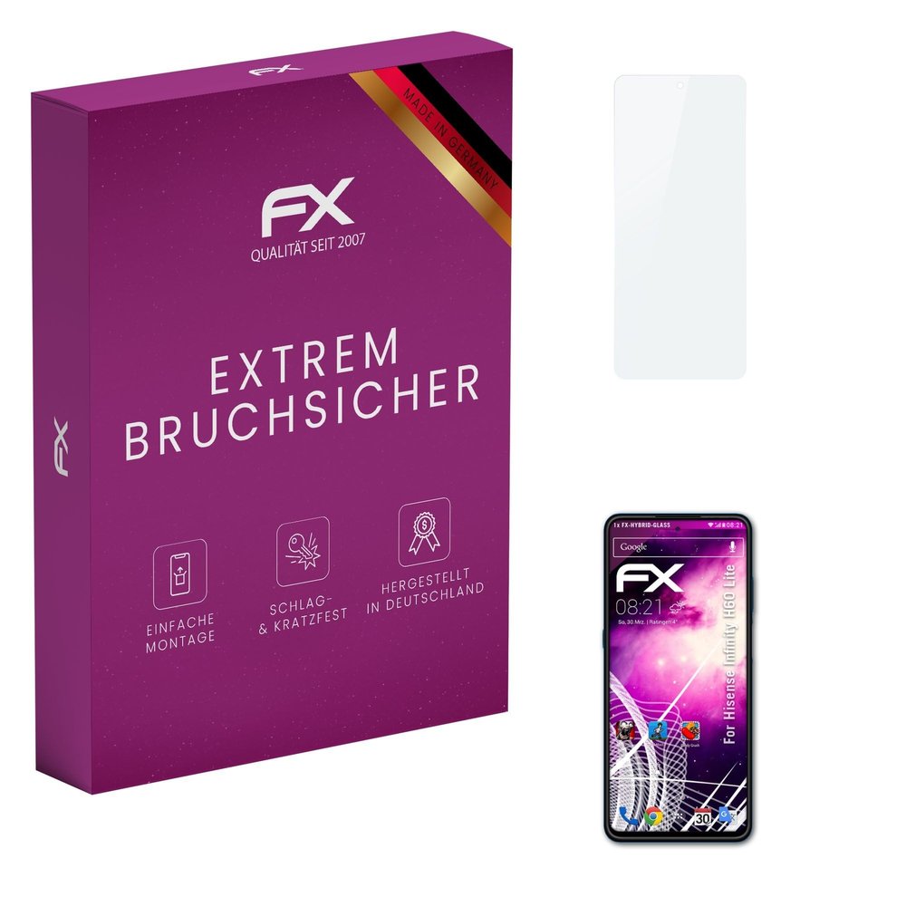 atFoliX Plastic Glass Protective Film compatible with Hisense Infinity H60 Lite, 9H Hybrid-Glass FX Screen Protector