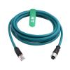 HangTon Ethernet Cable M12 A-Coding 8 Pin Female to RJ45 Cat-7e Patch Cord for Industrial Actuator Sensor Profibus Network Automation Application 2m view 1