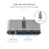 StarTech.com 3-Port USB-C Hub with Ethernet - 3X USB-A - Gigabit Ethernet - USB 3.0 5Gbps - Bus-Powered - 1ft/30cm Long USB Type-C Host Cable - GbE - Portable USB-C to USB-A Splitter (HB30C3A1GEA2) view 3