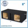 8" Dual Center Ported Vented Sub Box Subwoofer Enclosure Ground Shaker Speaker Box view 2