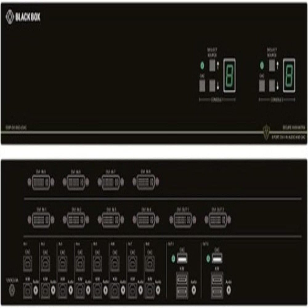 Black Box Network Services SS8P-DVI-8X2-UCAC Kvm Matrix Switch Niap 3.0 Certified - 2 Users X 8 Sources Dvi-i Usb Audio