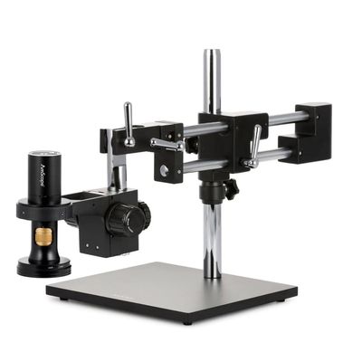 AmScope - 1080p HDMI All-in-One Digital Microscope with Zoom Optics on Double-Arm Boom-Stand - DM756H2D-DAB