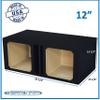 12" Dual Center Ported Vented Sub Box Subwoofer Enclosure Ground Shaker Speaker Box view 2
